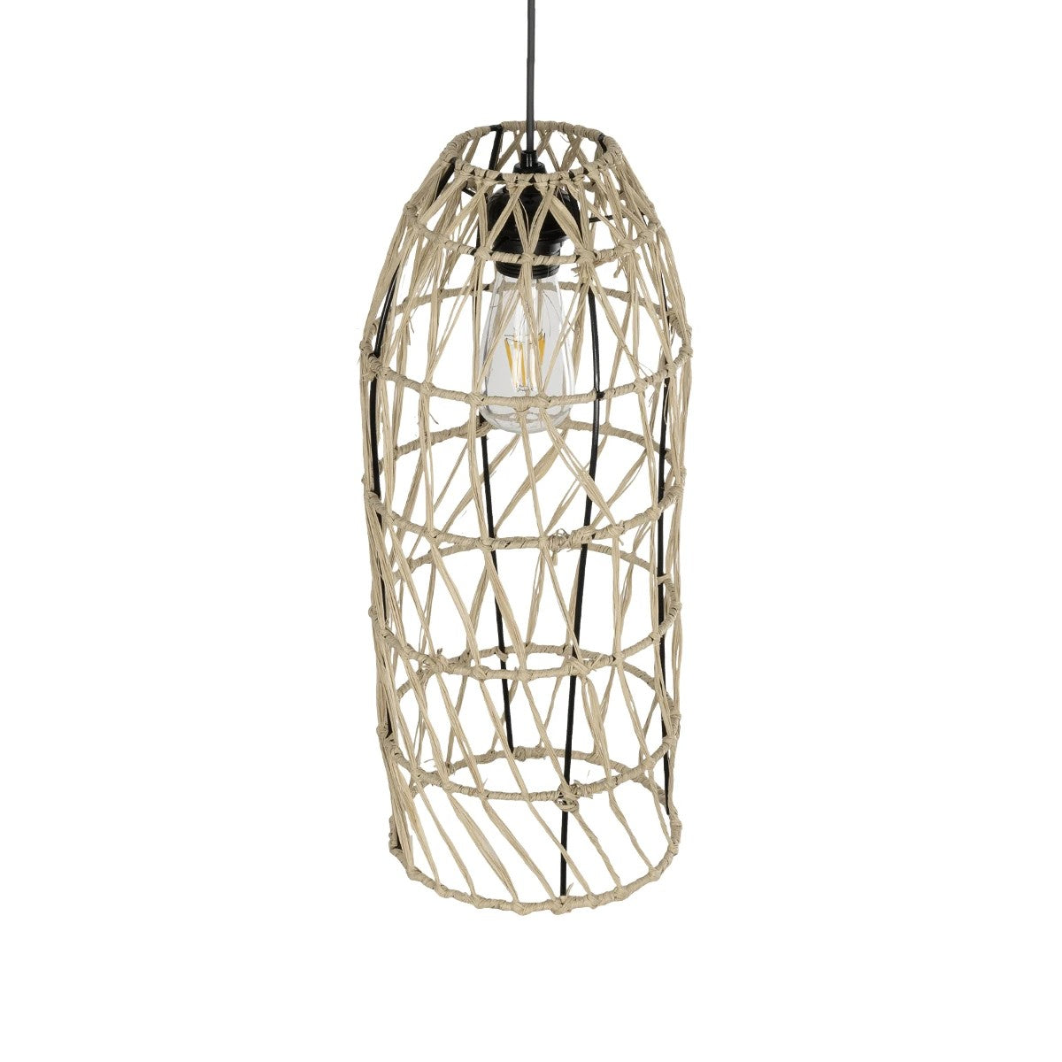 NETI 205-0024 Boho Κρεμαστό Φωτιστικό Οροφής με Ντουί 1 x E27 AC 220-240V IP20 - Μπεζ - M20 x Π20 x Υ49