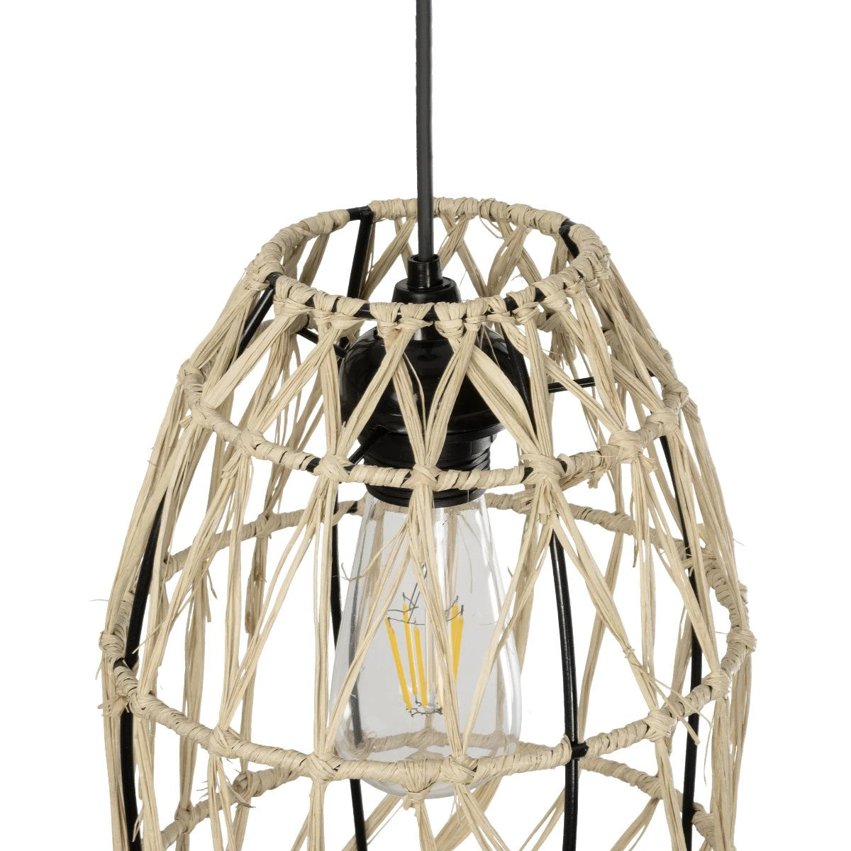 NETI 205-0024 Boho Κρεμαστό Φωτιστικό Οροφής με Ντουί 1 x E27 AC 220-240V IP20 - Μπεζ - M20 x Π20 x Υ49