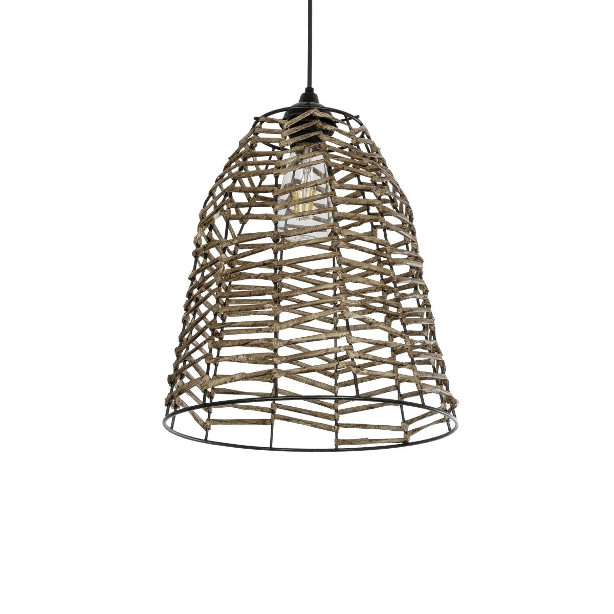 NETZ 205-0026 Boho Κρεμαστό Φωτιστικό Οροφής με Ντουί 1 x E27 AC 220-240V IP20 - Μπεζ - M30 x Π30 x Υ38