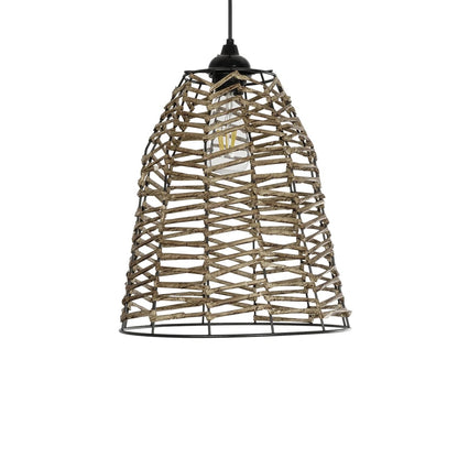 NETZ 205-0026 Boho Κρεμαστό Φωτιστικό Οροφής με Ντουί 1 x E27 AC 220-240V IP20 - Μπεζ - M30 x Π30 x Υ38