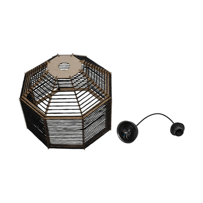 VORK 205-0027 Boho Κρεμαστό Φωτιστικό Οροφής με Ντουί 1 x E27 AC 220-240V IP20 - Μαύρο - M40 x Π40 x Υ36