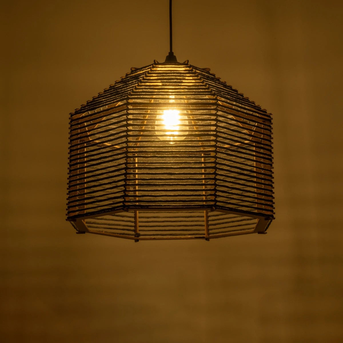 VORK 205-0027 Boho Κρεμαστό Φωτιστικό Οροφής με Ντουί 1 x E27 AC 220-240V IP20 - Μαύρο - M40 x Π40 x Υ36