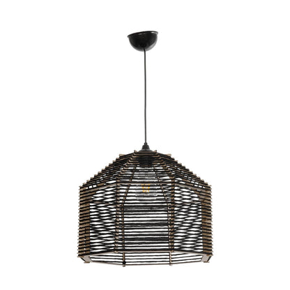 VORK 205-0027 Boho Κρεμαστό Φωτιστικό Οροφής με Ντουί 1 x E27 AC 220-240V IP20 - Μαύρο - M40 x Π40 x Υ36
