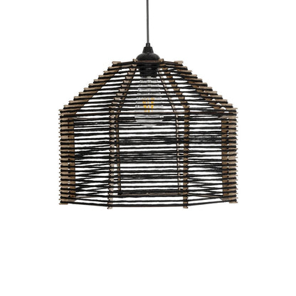 VORK 205-0027 Boho Κρεμαστό Φωτιστικό Οροφής με Ντουί 1 x E27 AC 220-240V IP20 - Μαύρο - M40 x Π40 x Υ36