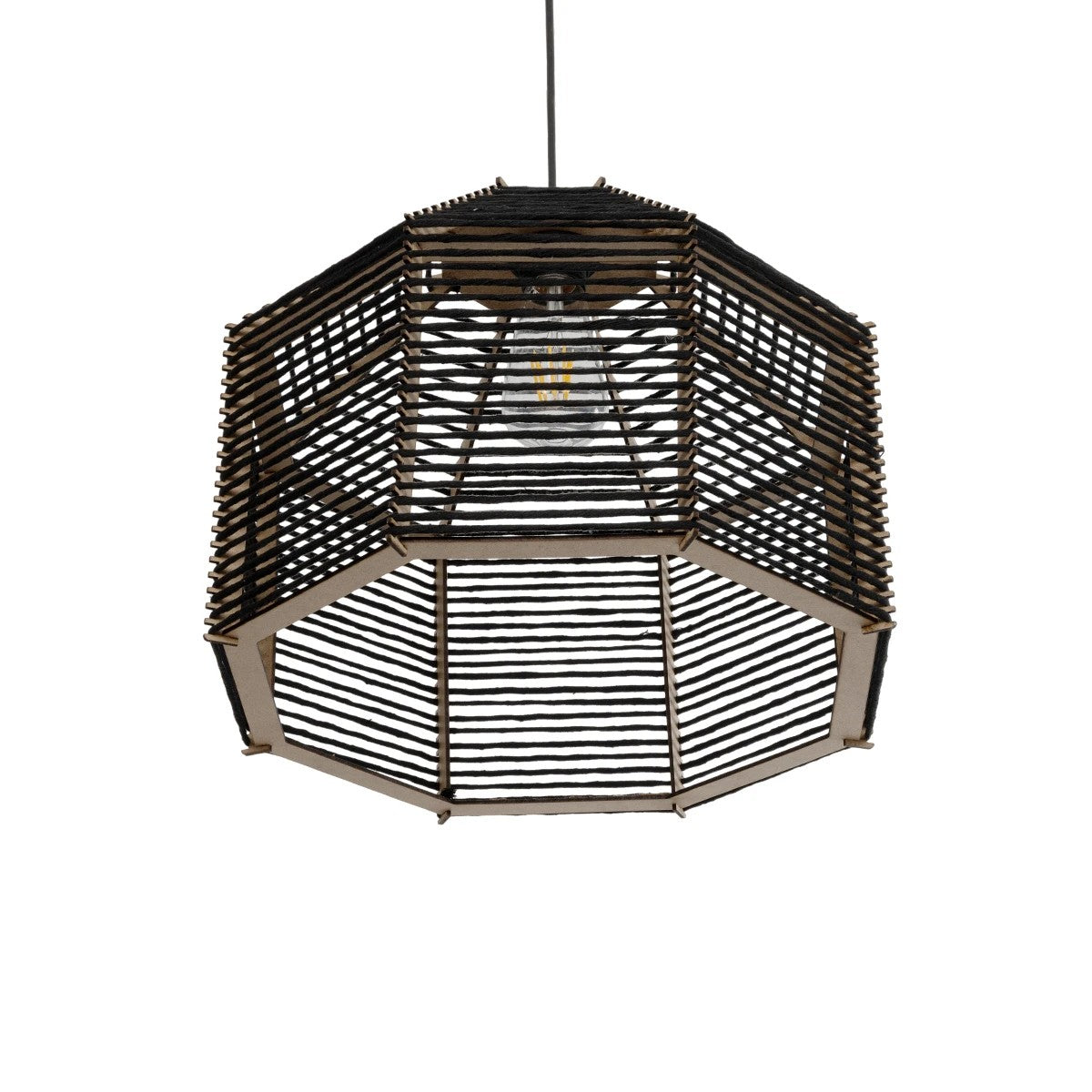 VORK 205-0027 Boho Κρεμαστό Φωτιστικό Οροφής με Ντουί 1 x E27 AC 220-240V IP20 - Μαύρο - M40 x Π40 x Υ36