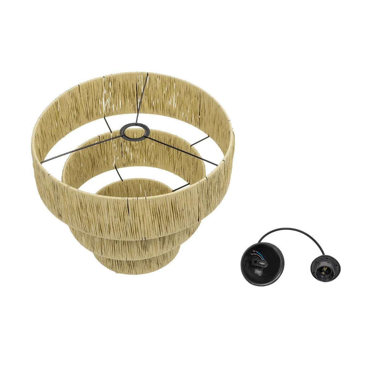 COROIN 205-0034 Boho Κρεμαστό Φωτιστικό Οροφής με Ντουί 1 x E27 AC 220-240V IP20 - Μπεζ - M40 x Π40 x Υ35