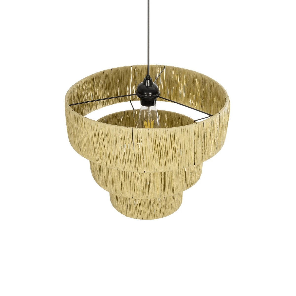 COROIN 205-0034 Boho Κρεμαστό Φωτιστικό Οροφής με Ντουί 1 x E27 AC 220-240V IP20 - Μπεζ - M40 x Π40 x Υ35