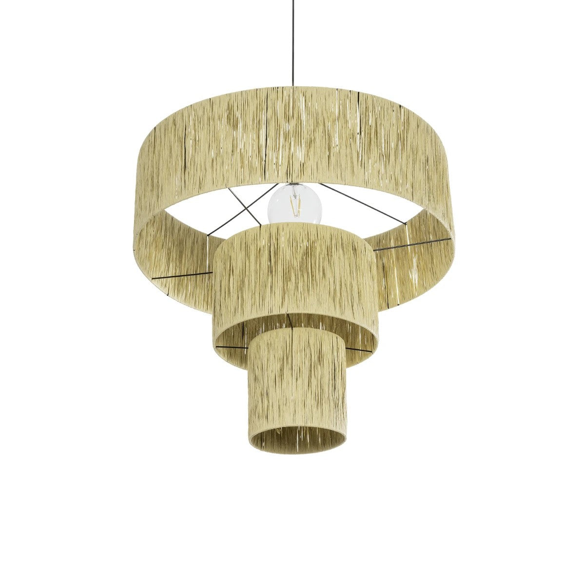 COROIN 205-0035 Boho Κρεμαστό Φωτιστικό Οροφής με Ντουί 1 x E27 AC 220-240V IP20 - Μπεζ - M70 x Π70 x Υ64