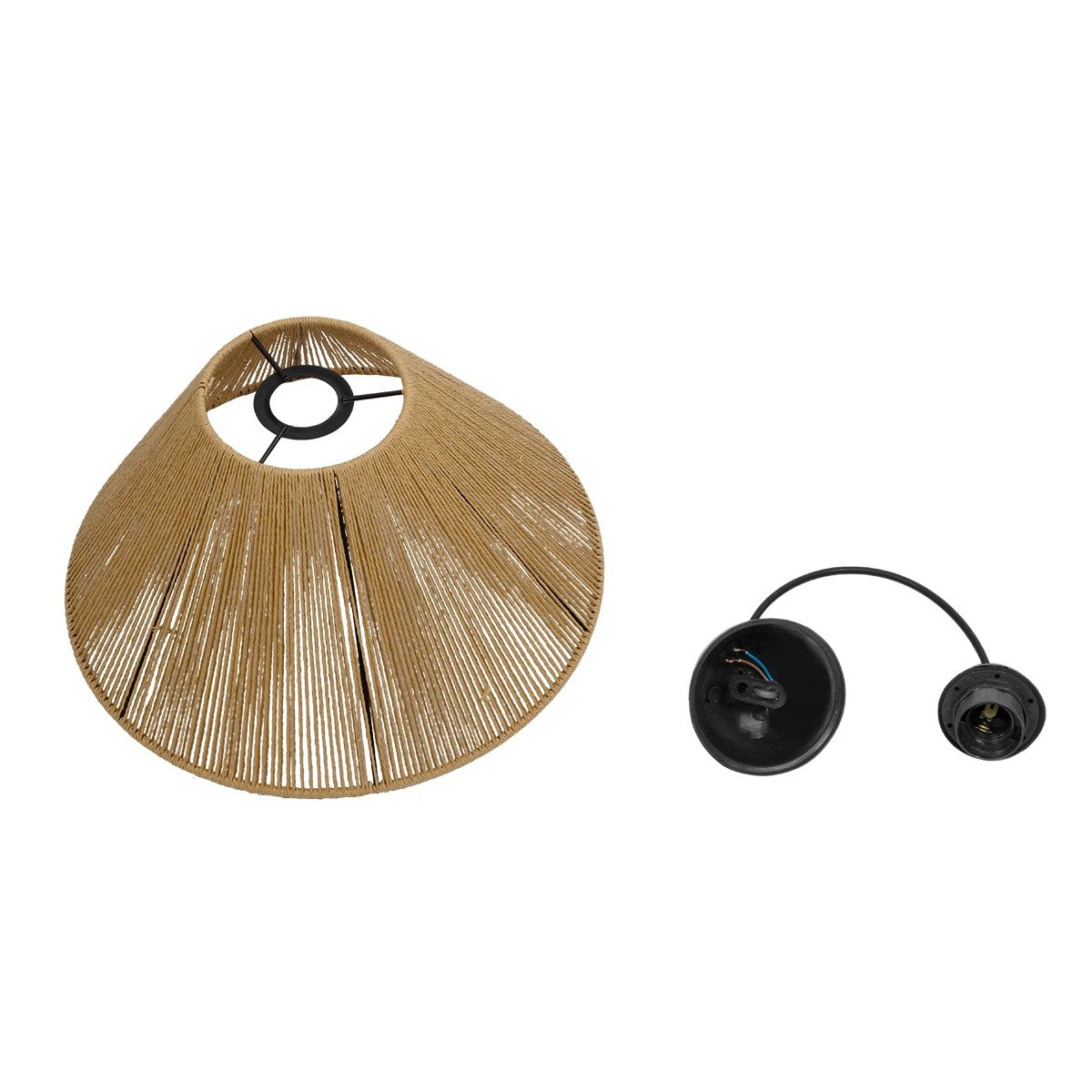 HATA 205-0036 Boho Κρεμαστό Φωτιστικό Οροφής με Ντουί 1 x E27 AC 220-240V IP20 - Μπεζ - M35 x Π35 x Υ21