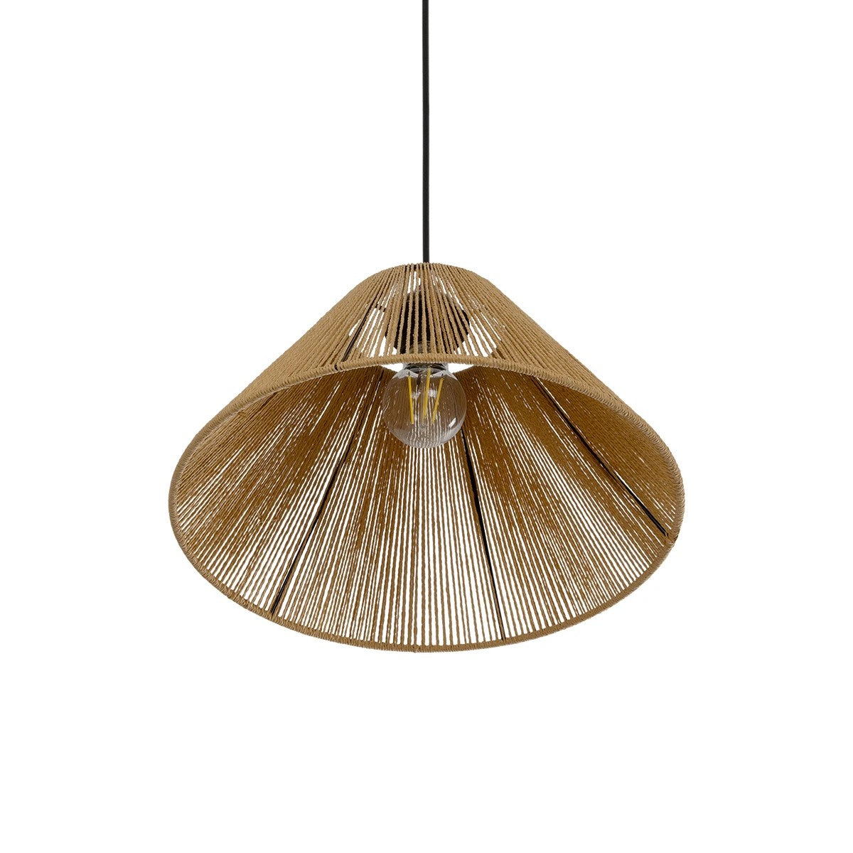 HATA 205-0036 Boho Κρεμαστό Φωτιστικό Οροφής με Ντουί 1 x E27 AC 220-240V IP20 - Μπεζ - M35 x Π35 x Υ21