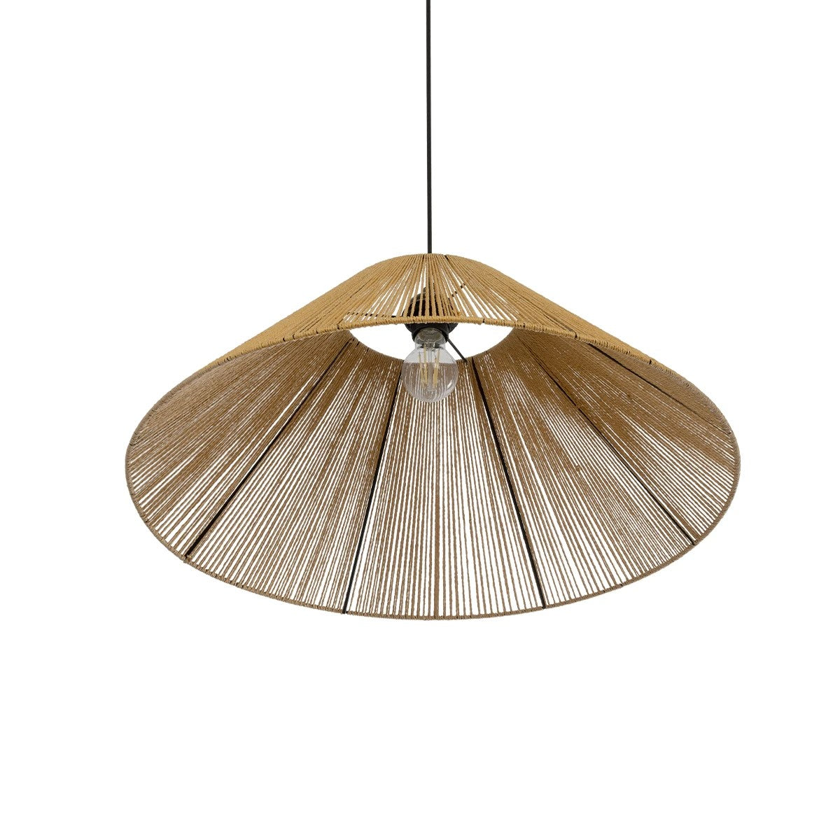 HATA 205-0037 Boho Κρεμαστό Φωτιστικό Οροφής με Ντουί 1 x E27 AC 220-240V IP20 - Μπεζ - M60 x Π60 x Υ27