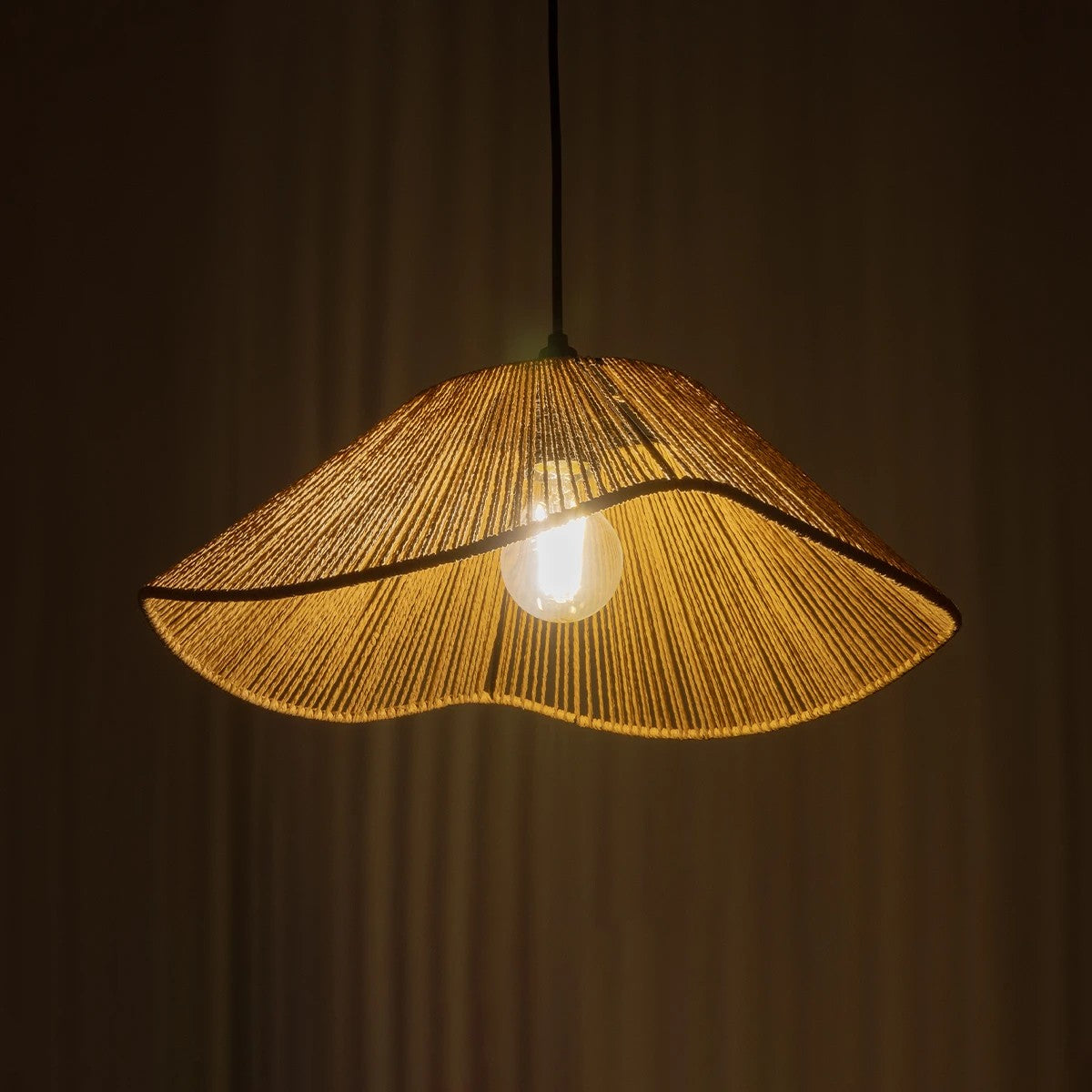 COURBE 205-0038 Boho Κρεμαστό Φωτιστικό Οροφής με Ντουί 1 x E27 AC 220-240V IP20 - Μπεζ - M40 x Π40 x Υ17