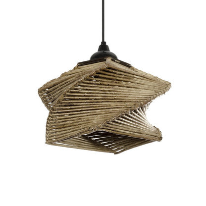 HUSLE 205-0043 Boho Κρεμαστό Φωτιστικό Οροφής με Ντουί 1 x E27 AC 220-240V IP20 - Μπεζ - M28 x Π28 x Υ19