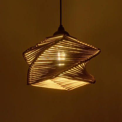 HUSLE 205-0043 Boho Κρεμαστό Φωτιστικό Οροφής με Ντουί 1 x E27 AC 220-240V IP20 - Μπεζ - M28 x Π28 x Υ19