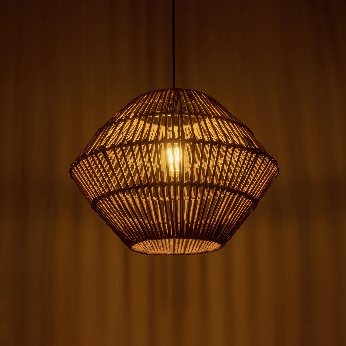 KEGEL 205-0048 Boho Κρεμαστό Φωτιστικό Οροφής με Ντουί 1 x E27 AC 220-240V IP20 - Μπεζ - M46 x Π46 x Υ35