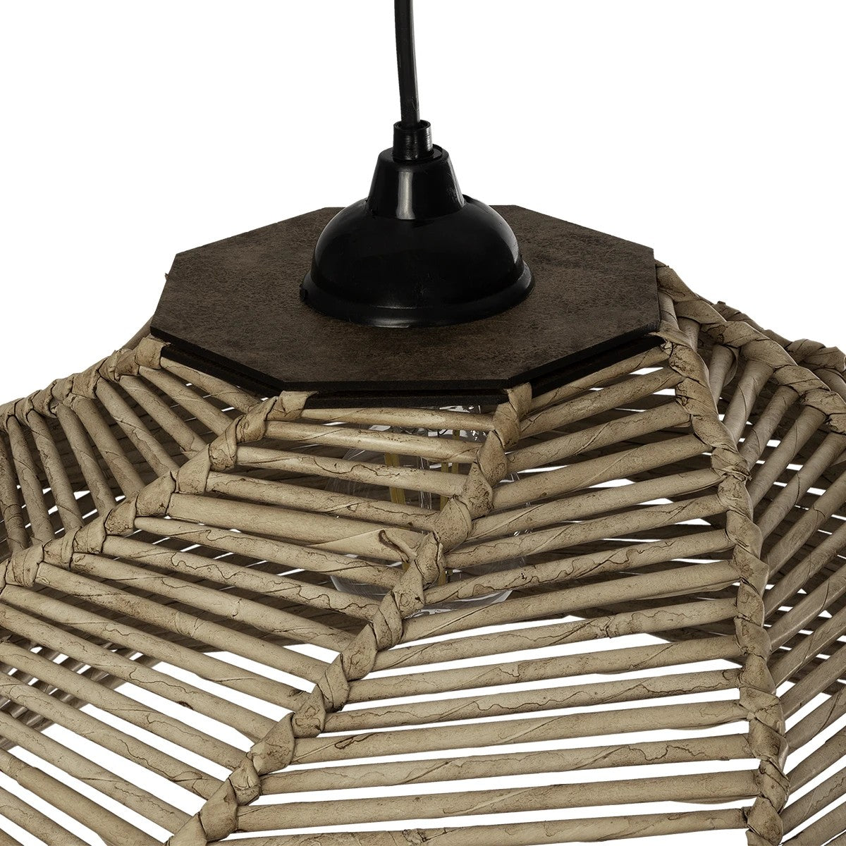 OLET 205-0049 Boho Κρεμαστό Φωτιστικό Οροφής με Ντουί 1 x E27 AC 220-240V IP20 - Μπεζ - M38 x Π38 x Υ23