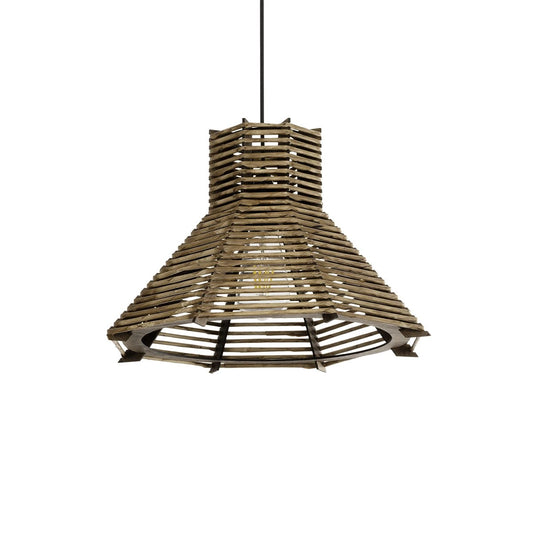 MEGALISTO 205-0051 Boho Κρεμαστό Φωτιστικό Οροφής με Ντουί 1 x E27 AC 220-240V IP20 - Καφέ- M40 x Π40 x Υ26