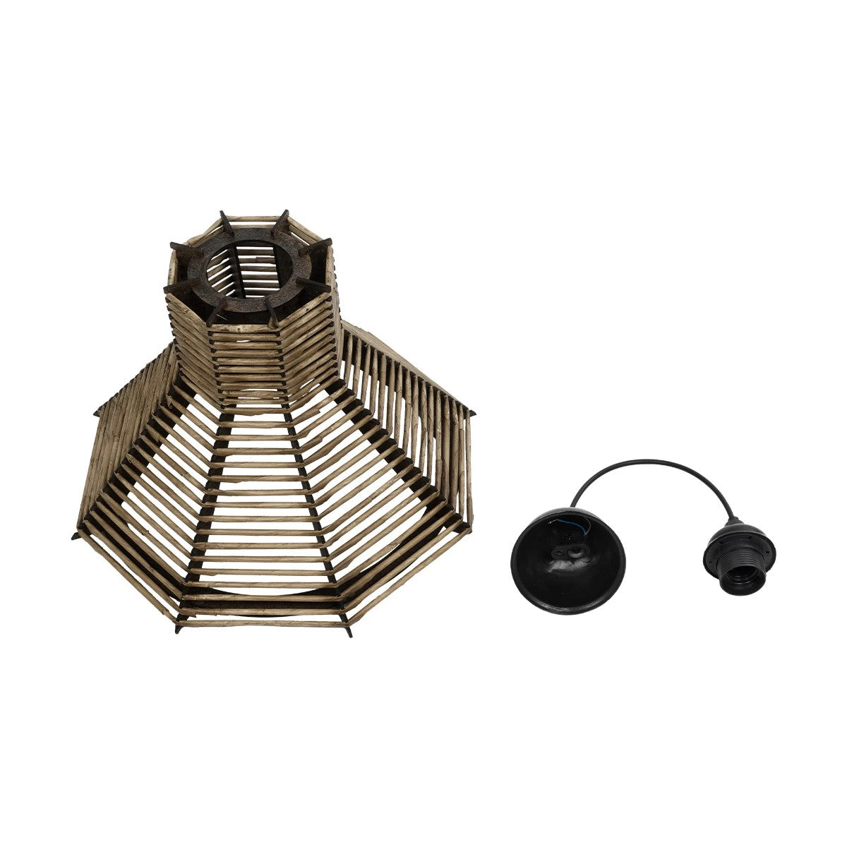 MEGALISTO 205-0051 Boho Κρεμαστό Φωτιστικό Οροφής με Ντουί 1 x E27 AC 220-240V IP20 - Καφέ- M40 x Π40 x Υ26