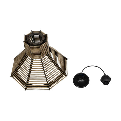 MEGALISTO 205-0051 Boho Κρεμαστό Φωτιστικό Οροφής με Ντουί 1 x E27 AC 220-240V IP20 - Καφέ- M40 x Π40 x Υ26