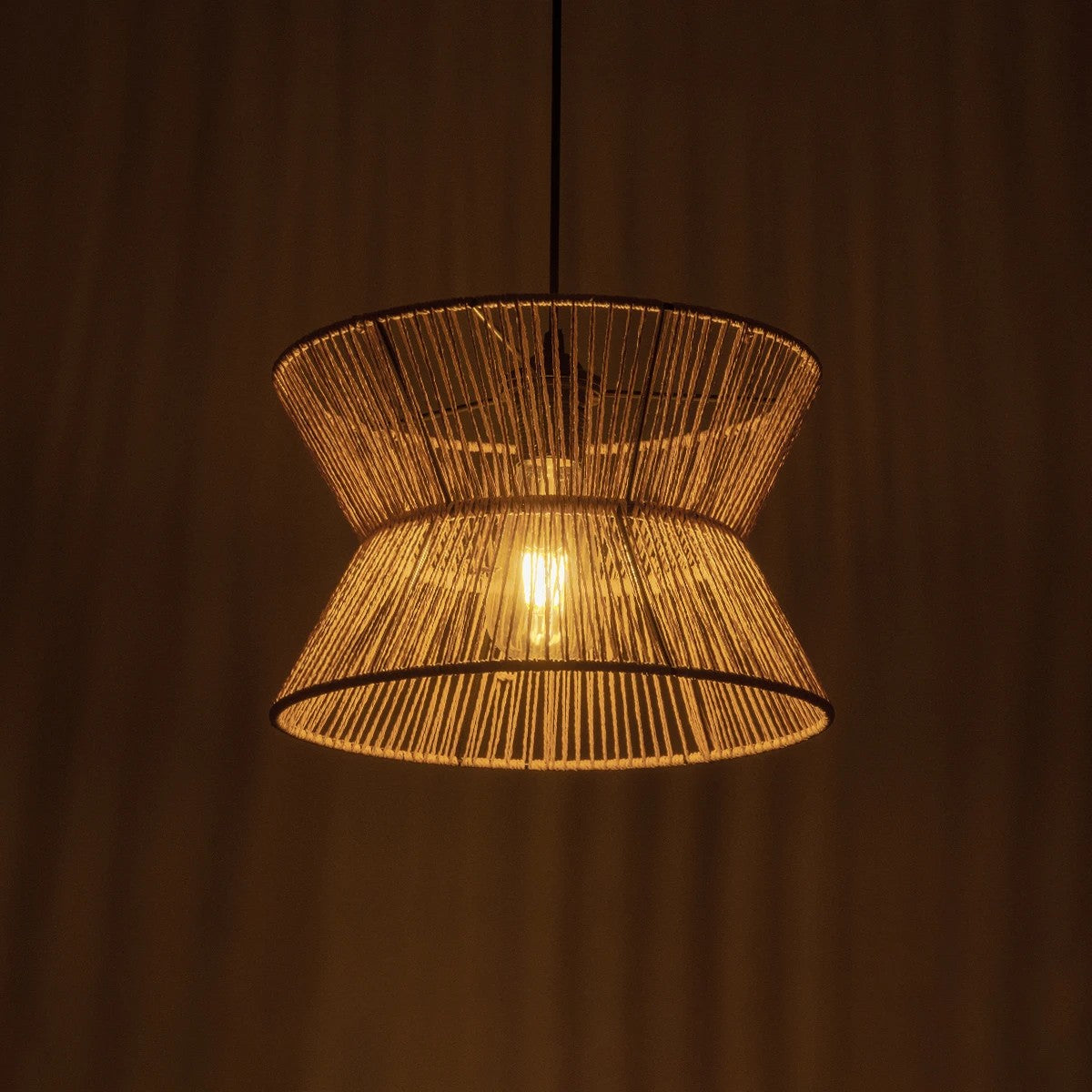 UPCONE 205-0055 Boho Κρεμαστό Φωτιστικό Οροφής με Ντουί 1 x E27 AC 220-240V IP20 - Μπεζ - M30 x Π30 x Υ21