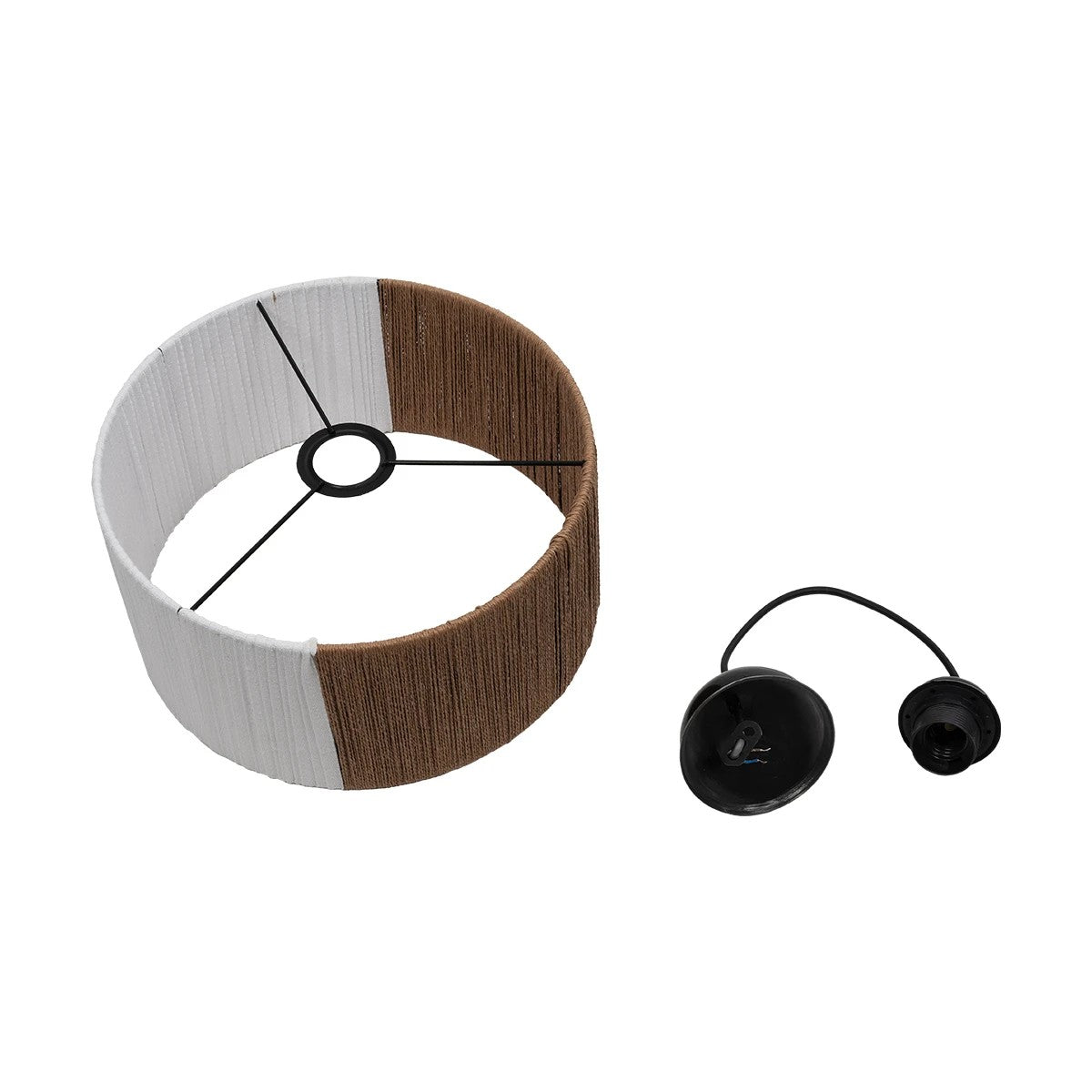 TAG 205-0059 Boho Κρεμαστό Φωτιστικό Οροφής με Ντουί 1 x E27 AC 220-240V IP20 - Λευκό & Καφέ - M30 x Π30 x Υ18