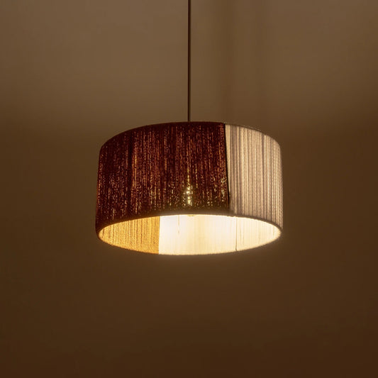 TAG 205-0059 Boho Κρεμαστό Φωτιστικό Οροφής με Ντουί 1 x E27 AC 220-240V IP20 - Λευκό & Καφέ - M30 x Π30 x Υ18