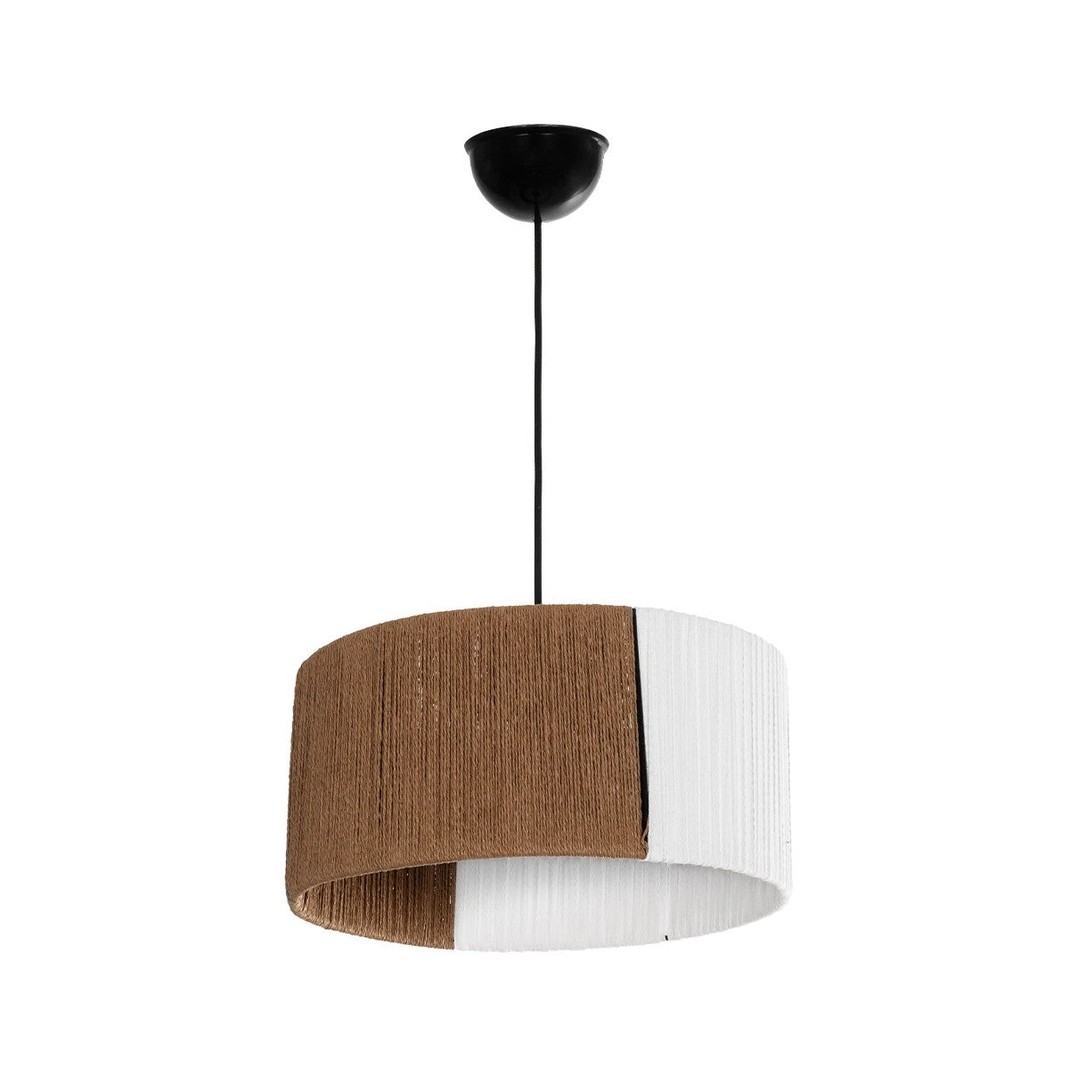 TAG 205-0059 Boho Κρεμαστό Φωτιστικό Οροφής με Ντουί 1 x E27 AC 220-240V IP20 - Λευκό & Καφέ - M30 x Π30 x Υ18