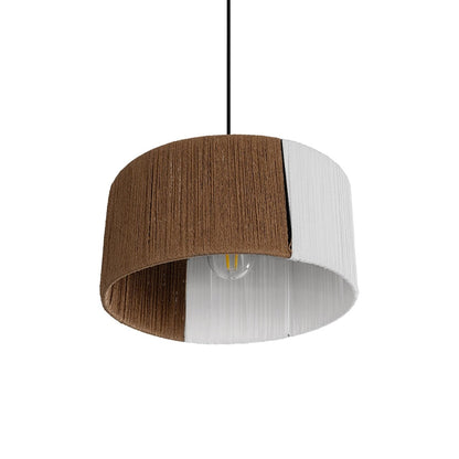 TAG 205-0059 Boho Κρεμαστό Φωτιστικό Οροφής με Ντουί 1 x E27 AC 220-240V IP20 - Λευκό & Καφέ - M30 x Π30 x Υ18
