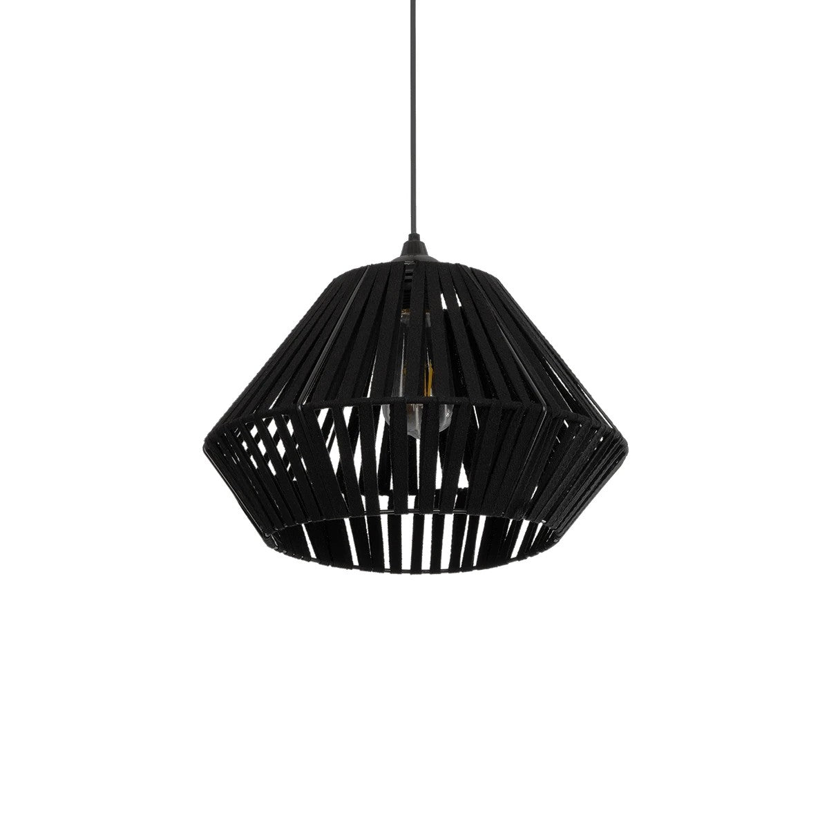 NUI 205-0061 Boho Κρεμαστό Φωτιστικό Οροφής με Ντουί 1 x E27 AC 220-240V IP20 - Μαύρο - M36 x Π36 x Υ27