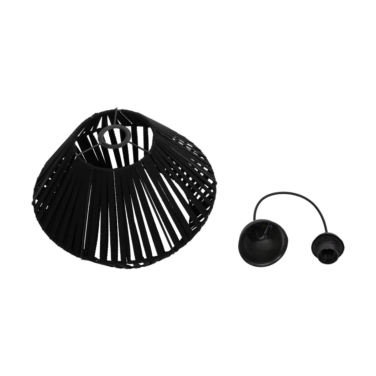 NUI 205-0061 Boho Κρεμαστό Φωτιστικό Οροφής με Ντουί 1 x E27 AC 220-240V IP20 - Μαύρο - M36 x Π36 x Υ27