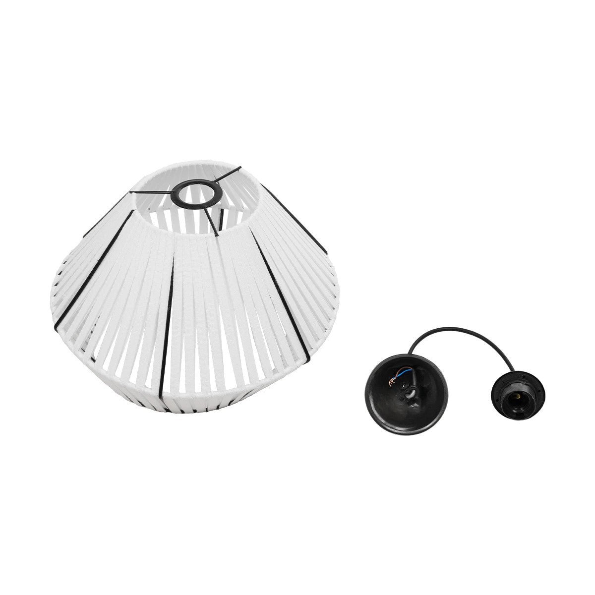 NUI 205-0063 Boho Κρεμαστό Φωτιστικό Οροφής με Ντουί 1 x E27 AC 220-240V IP20 - Λευκό - M36 x Π36 x Υ27