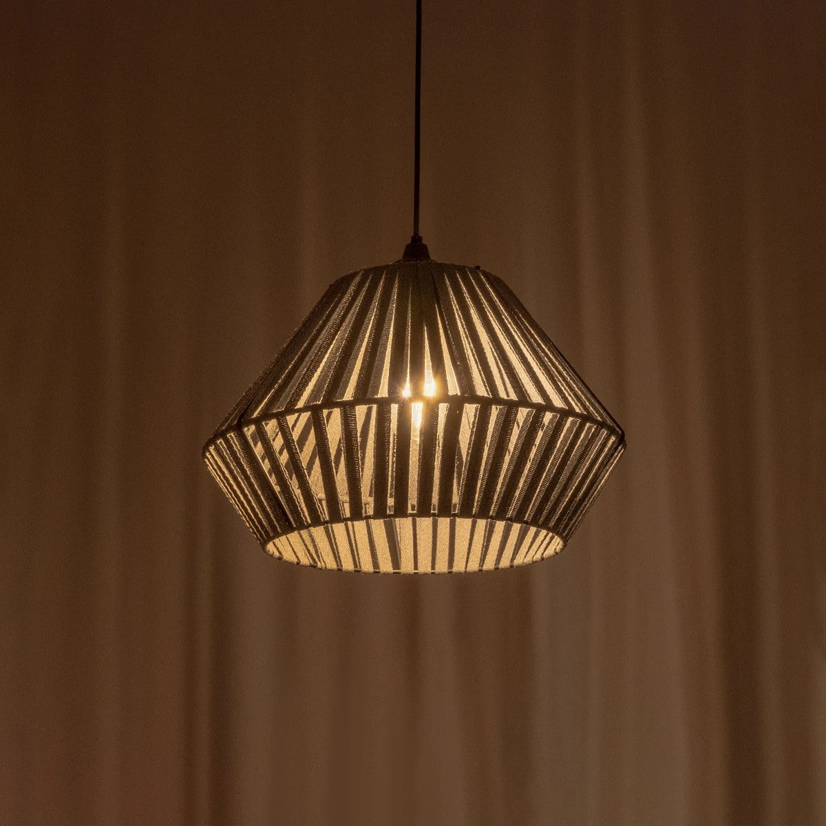 NUI 205-0065 Boho Κρεμαστό Φωτιστικό Οροφής με Ντουί 1 x E27 AC 220-240V IP20 - Γκρι - M36 x Π36 x Υ27