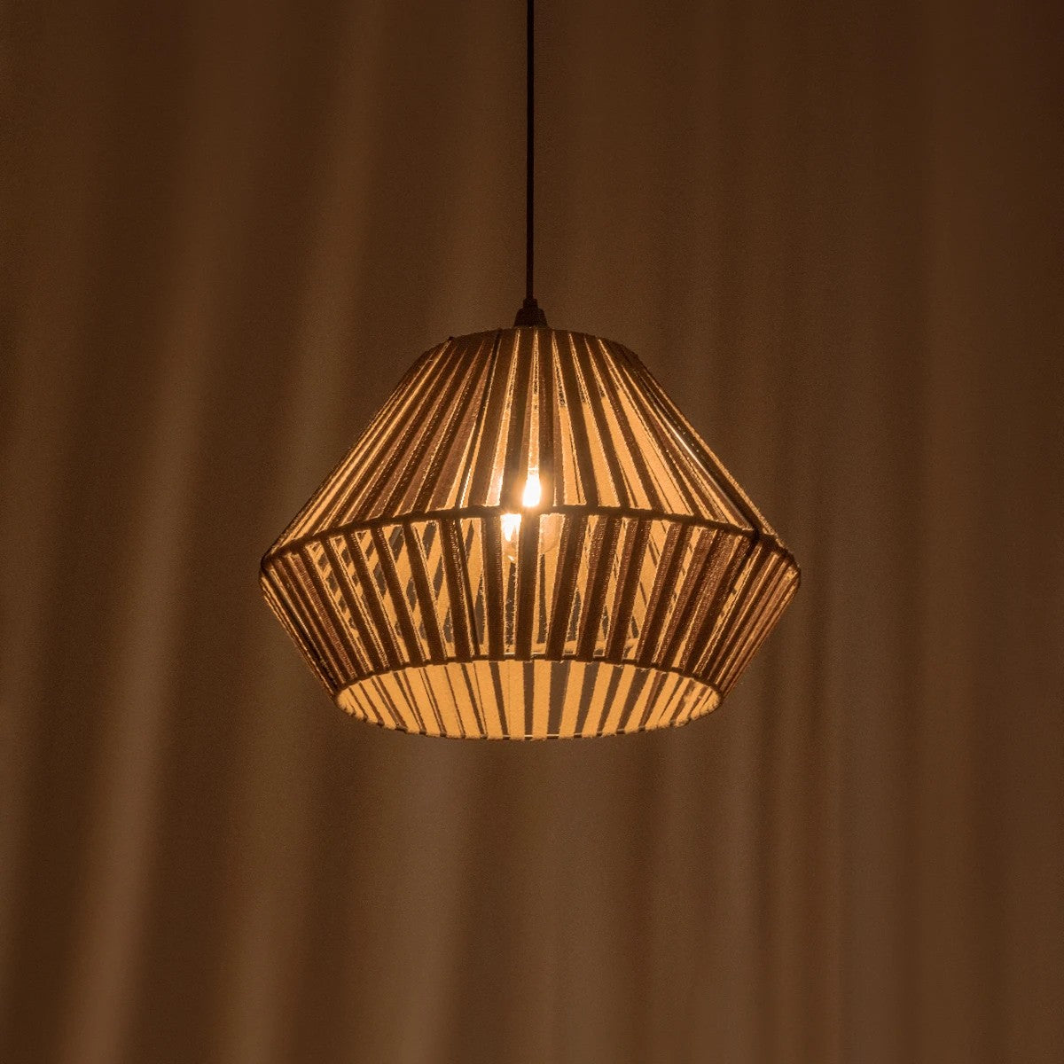 NUI 205-0067 Boho Κρεμαστό Φωτιστικό Οροφής με Ντουί 1 x E27 AC 220-240V IP20 - Μπεζ - M36 x Π36 x Υ27