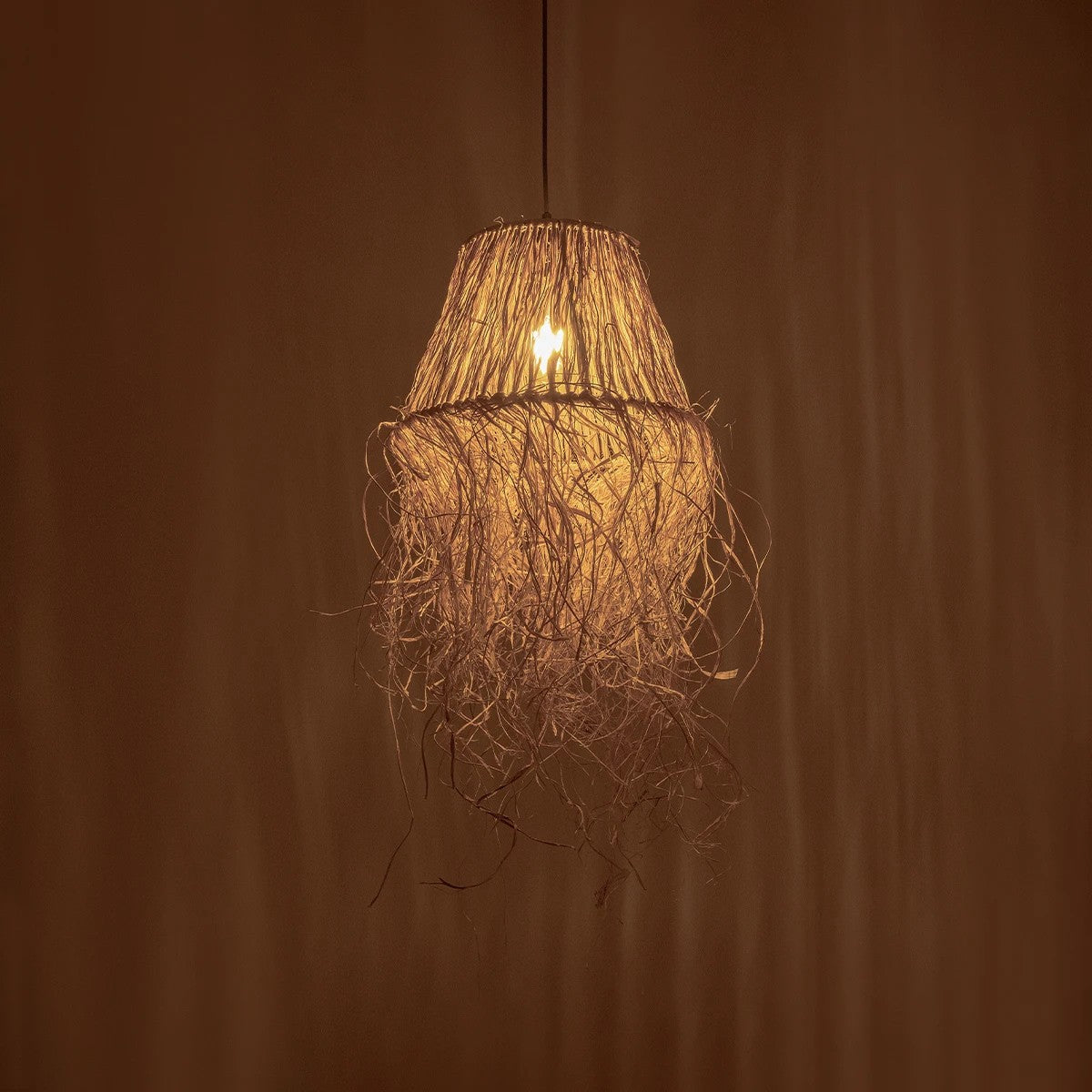 HERBE 205-0073 Boho Κρεμαστό Φωτιστικό Οροφής με Ντουί 1 x E27 AC 220-240V IP20 - Μπεζ - M30 x Π30 x Υ40