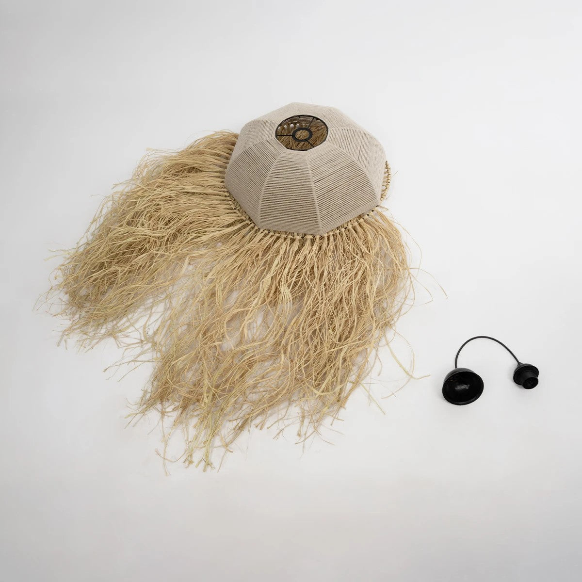 PLUVIA 205-0080 Boho Κρεμαστό Φωτιστικό Οροφής με Ντουί 1 x E27 AC 220-240V IP20 - Μπεζ - M50 x Π50 x Υ80