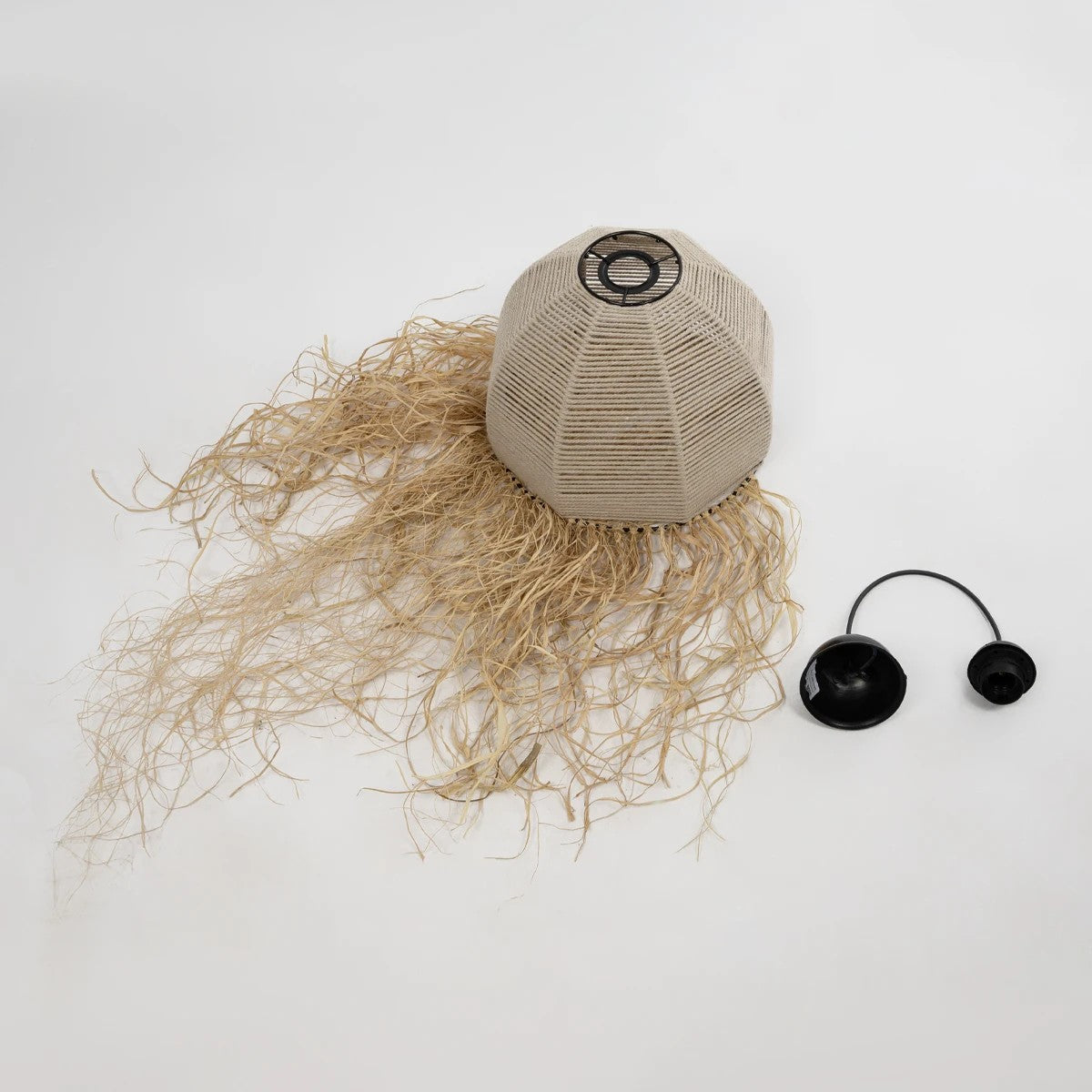 PLUVIA 205-0082 Boho Κρεμαστό Φωτιστικό Οροφής με Ντουί 1 x E27 AC 220-240V IP20 - Μπεζ - M30 x Π30 x Υ70