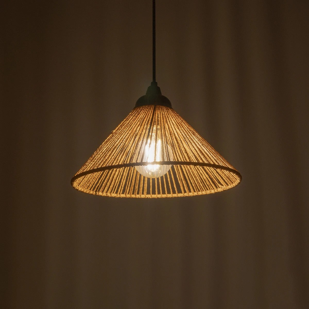 FUNIS 205-0084 Boho Κρεμαστό Φωτιστικό Οροφής με Ντουί 1 x E27 AC 220-240V IP20 - Μπεζ - M25 x Π25 x Υ16