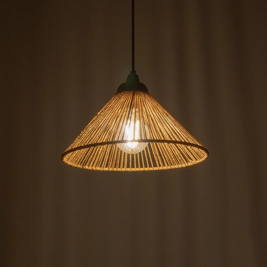 FUNIS 205-0084 Boho Κρεμαστό Φωτιστικό Οροφής με Ντουί 1 x E27 AC 220-240V IP20 - Μπεζ - M25 x Π25 x Υ16