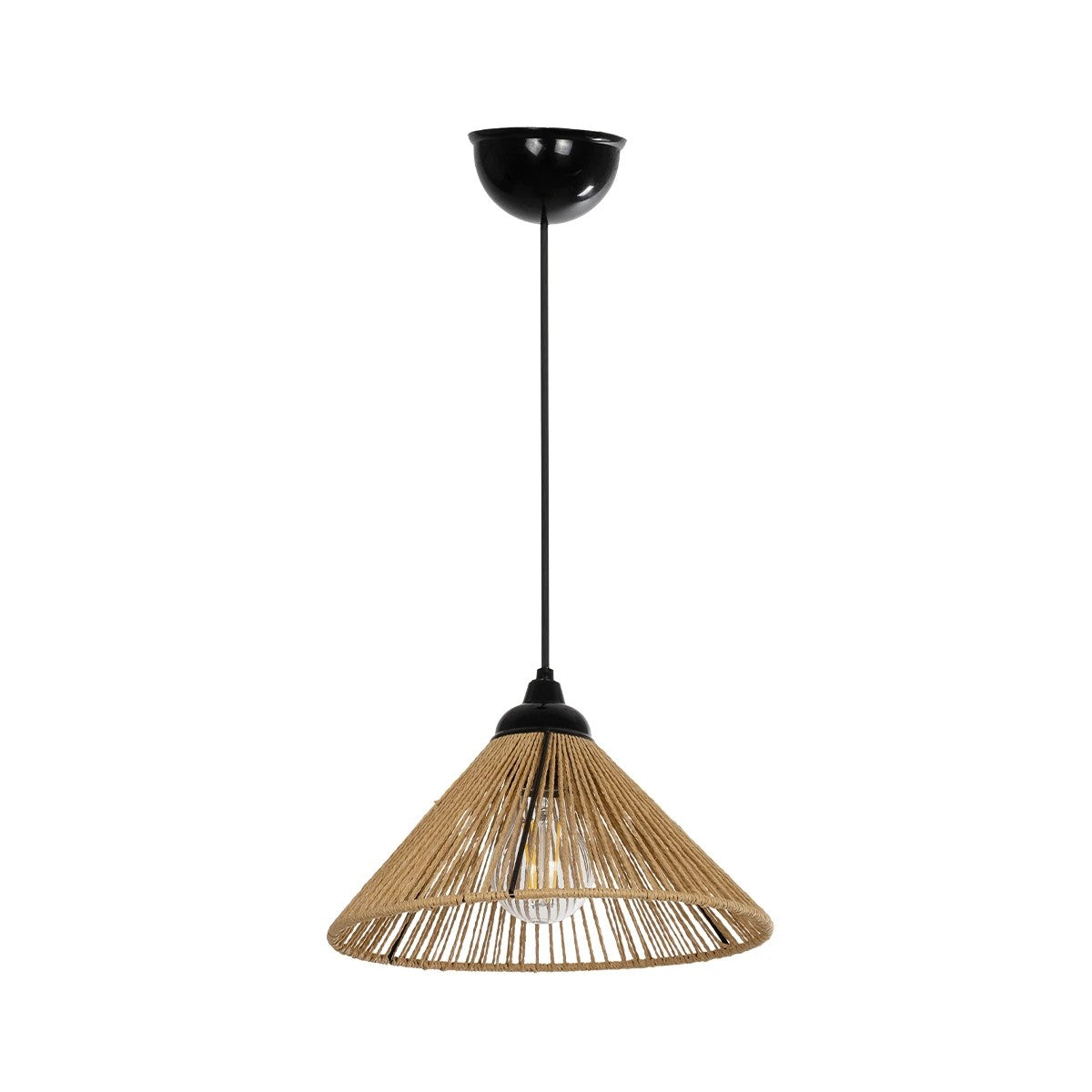 FUNIS 205-0084 Boho Κρεμαστό Φωτιστικό Οροφής με Ντουί 1 x E27 AC 220-240V IP20 - Μπεζ - M25 x Π25 x Υ16