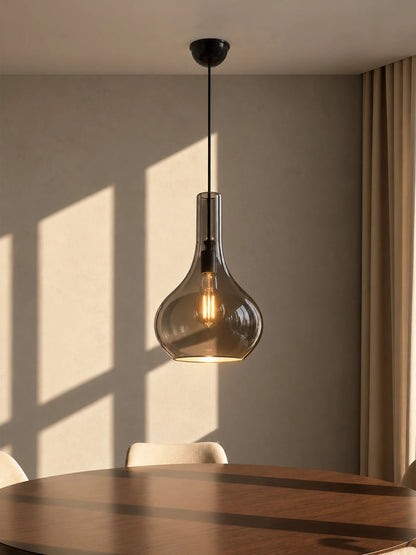 TONE 206-0044 Modern Hanging Ceiling Light with 1 x E27 Socket AC 220-240V IP20 - Transparent - L20 x W20 x H36