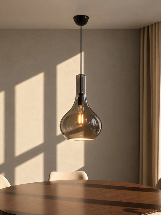 ΤΟΝΕ 206-0044 Μοντέρνο Κρεμαστό Φωτιστικό Οροφής με Ντουί 1 x E27 AC 220-240V IP20 - Διάφανο - Μ20 x Π20 x Υ36