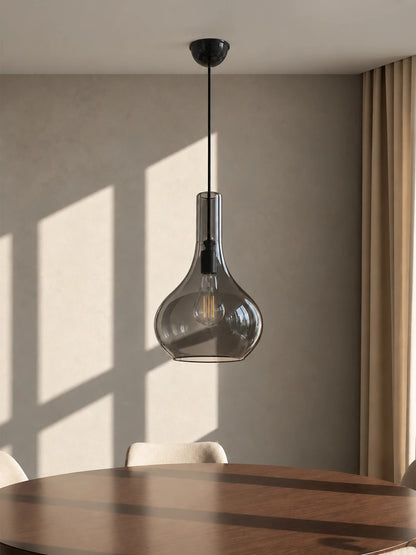 TONE 206-0044 Modern Hanging Ceiling Light with 1 x E27 Socket AC 220-240V IP20 - Transparent - L20 x W20 x H36
