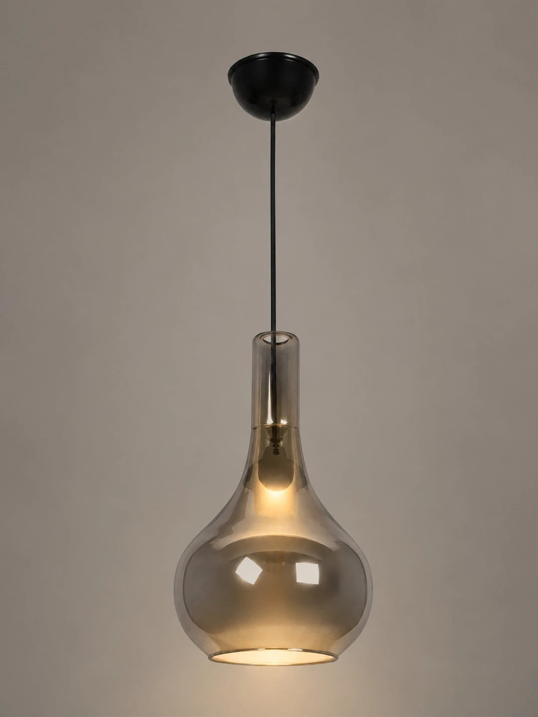 TONE 206-0044 Modern Hanging Ceiling Light with 1 x E27 Socket AC 220-240V IP20 - Transparent - L20 x W20 x H36