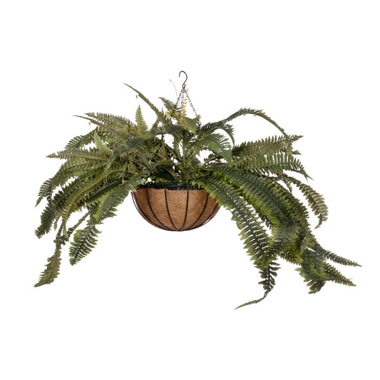 FERN HANGING PLANT 20622 Τεχνητό Κρεμαστό Διακοσμητικό Φυτό Φτέρης Π90 x Μ90 x Y70cm