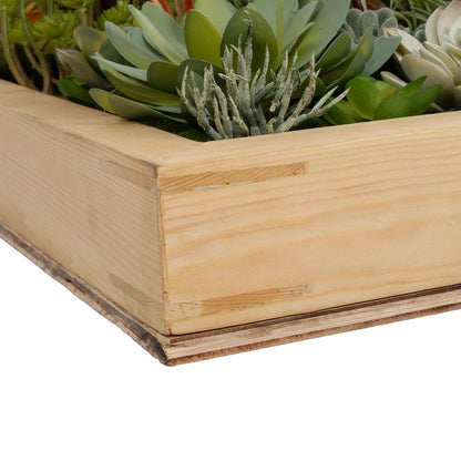 VARIOUS PLANT 20642 Τεχνητό Διακοσμητικό Φυλλωσιάς σε Ξύλινο Πάνελ - Κάθετος Κήπος Μιξ Μ60 x Π40 x Υ20