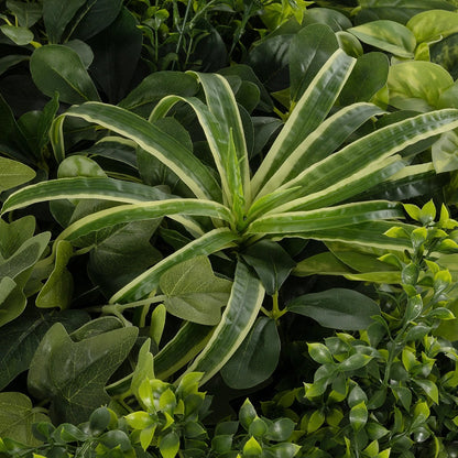 VARIOUS PLANTS ROUND WALL DISC 20689 Τεχνητό Διακοσμητικό Στρογγυλό Πάνελ Φυλλωσιάς - Κάθετος Κήπος Μιξ Μ70 x Π70 x Υ15