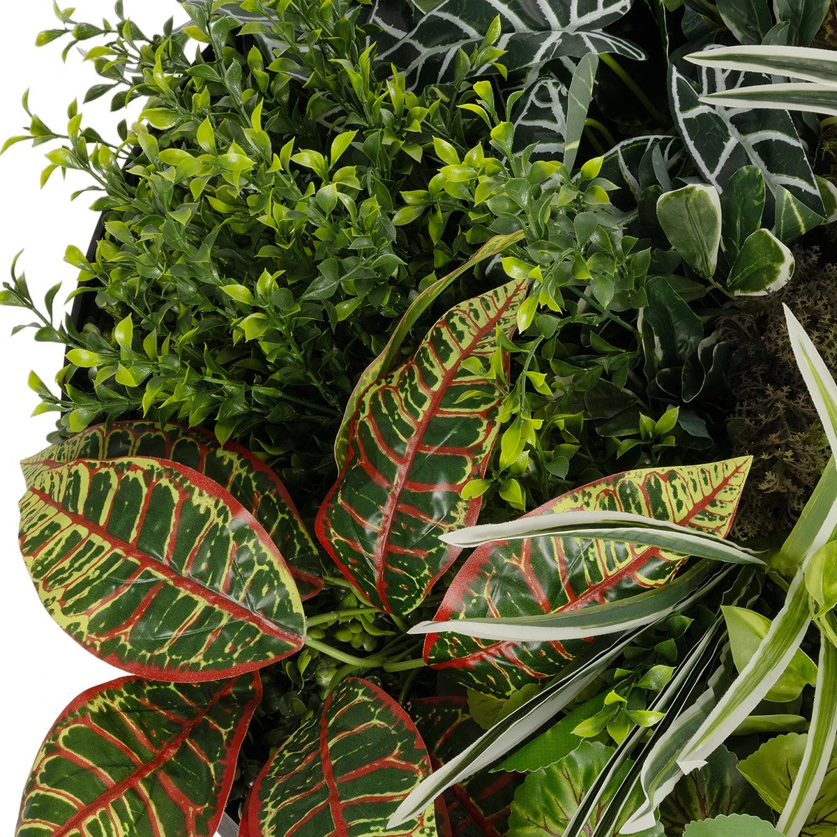 VARIOUS PLANTS ROUND WALL DISC 20691 Τεχνητό Διακοσμητικό Στρογγυλό Πάνελ Φυλλωσιάς - Κάθετος Κήπος Μιξ Μ60 x Π60 x Υ20