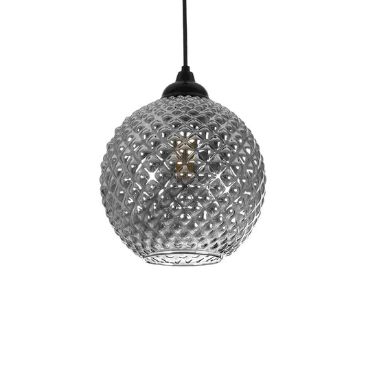 KEGEL 206-0003 Μοντέρνο Κρεμαστό Φωτιστικό Οροφής με Ντουί 1 x E27 AC 220-240V IP20 - Μαύρο Φιμέ - Μ20 x Π20 x Υ20