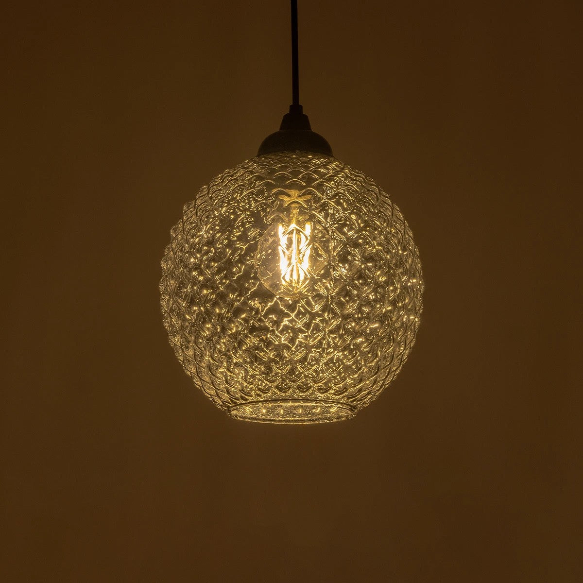 KEGEL 206-0003 Μοντέρνο Κρεμαστό Φωτιστικό Οροφής με Ντουί 1 x E27 AC 220-240V IP20 - Μαύρο Φιμέ - Μ20 x Π20 x Υ20