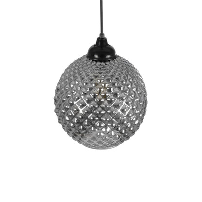 KEGEL 206-0003 Μοντέρνο Κρεμαστό Φωτιστικό Οροφής με Ντουί 1 x E27 AC 220-240V IP20 - Μαύρο Φιμέ - Μ20 x Π20 x Υ20